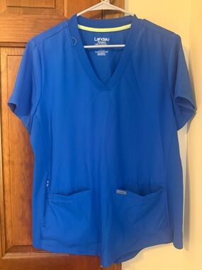 Landau Royal Blue V-Neck Scrub Top